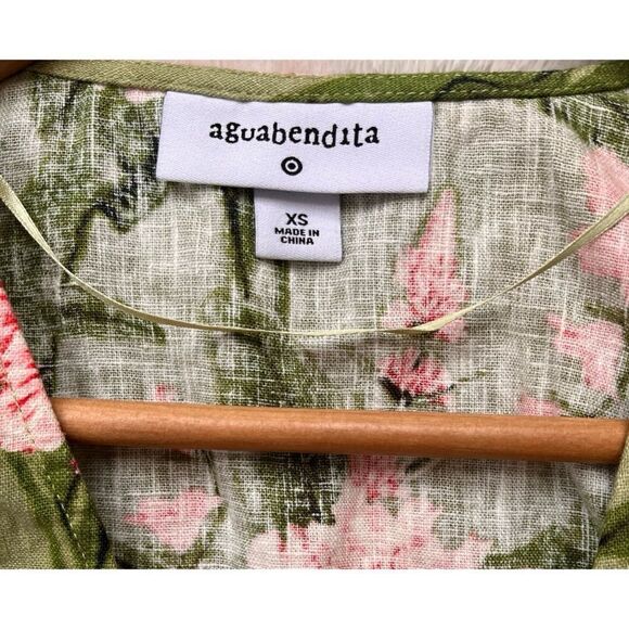 Agua Bendita x Target Peony Print Tie Wrap Top, Size XS - Picture 9 of 11